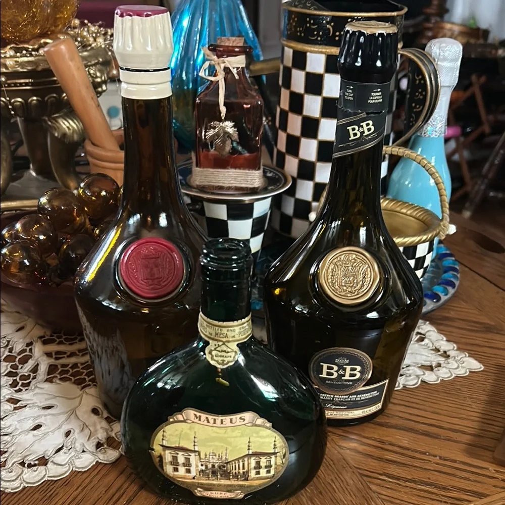 Vintage Glass Liquor & Wine Decanters